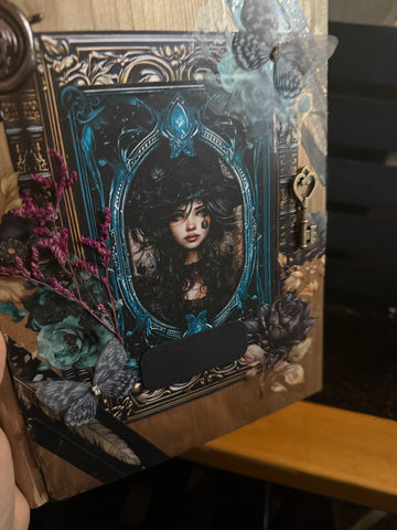 Wood Book with art and Name