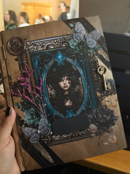 Wood Book with art and Name