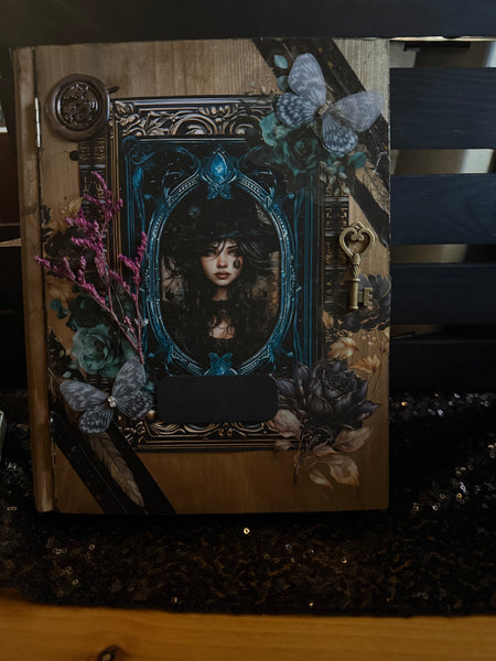 Wood Book with art and Name