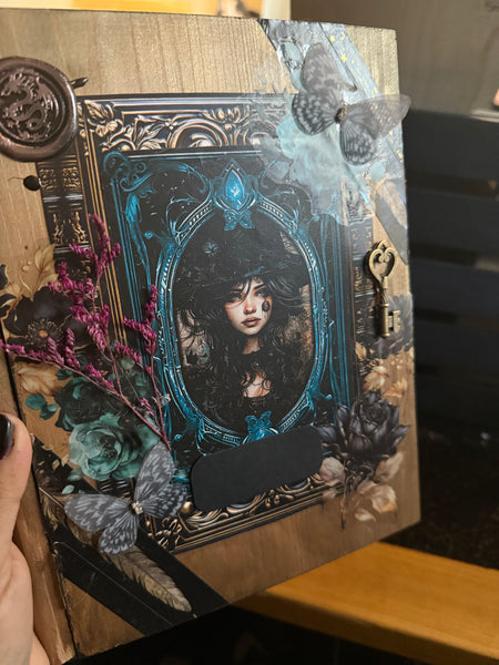 Wood Book with art and Name