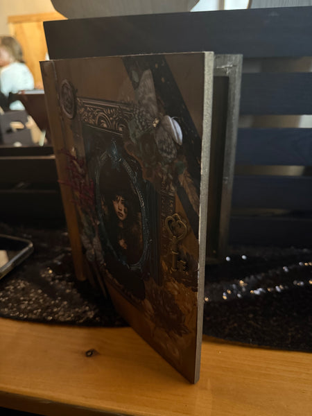 Wood Book with art and Name